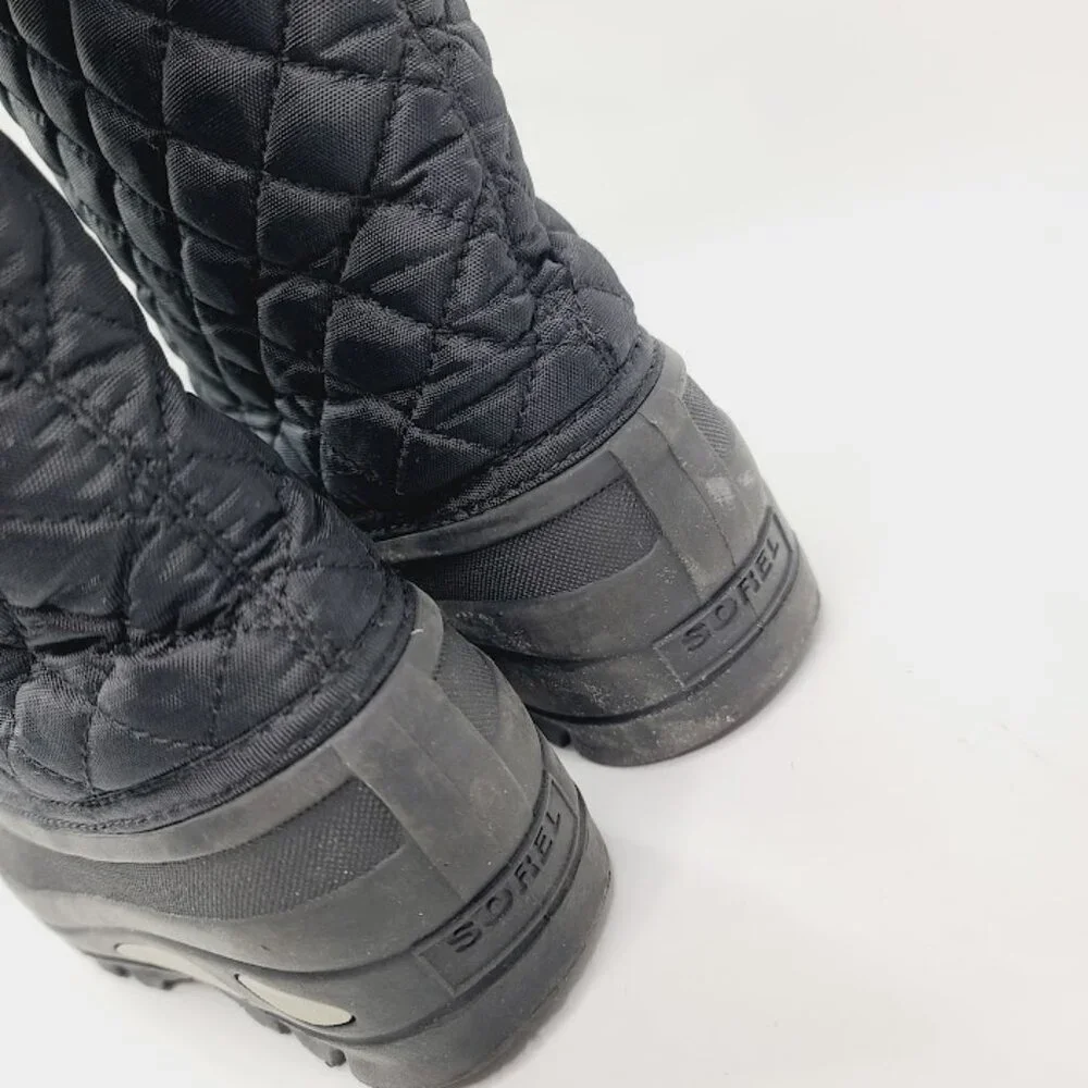 Sorel Girl's Black Powder Storm NY1632-011 Fur Mid-Calf Winter Boot Size‎ 4